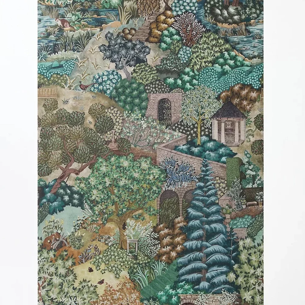 New Anthropologie Miserden Mural Panel Tree Wallpaper Wall Decor Green